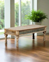 Indian Hand Carved Teak Wood Coffee Table C68